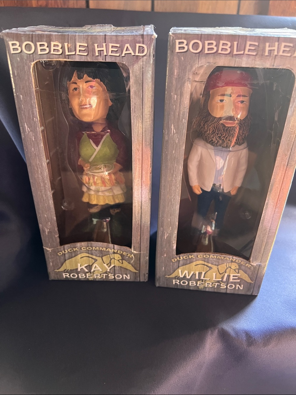 Duck Dynasty Kay & Willie Robertson Bobble Head Duo - Brown, Beige, Red